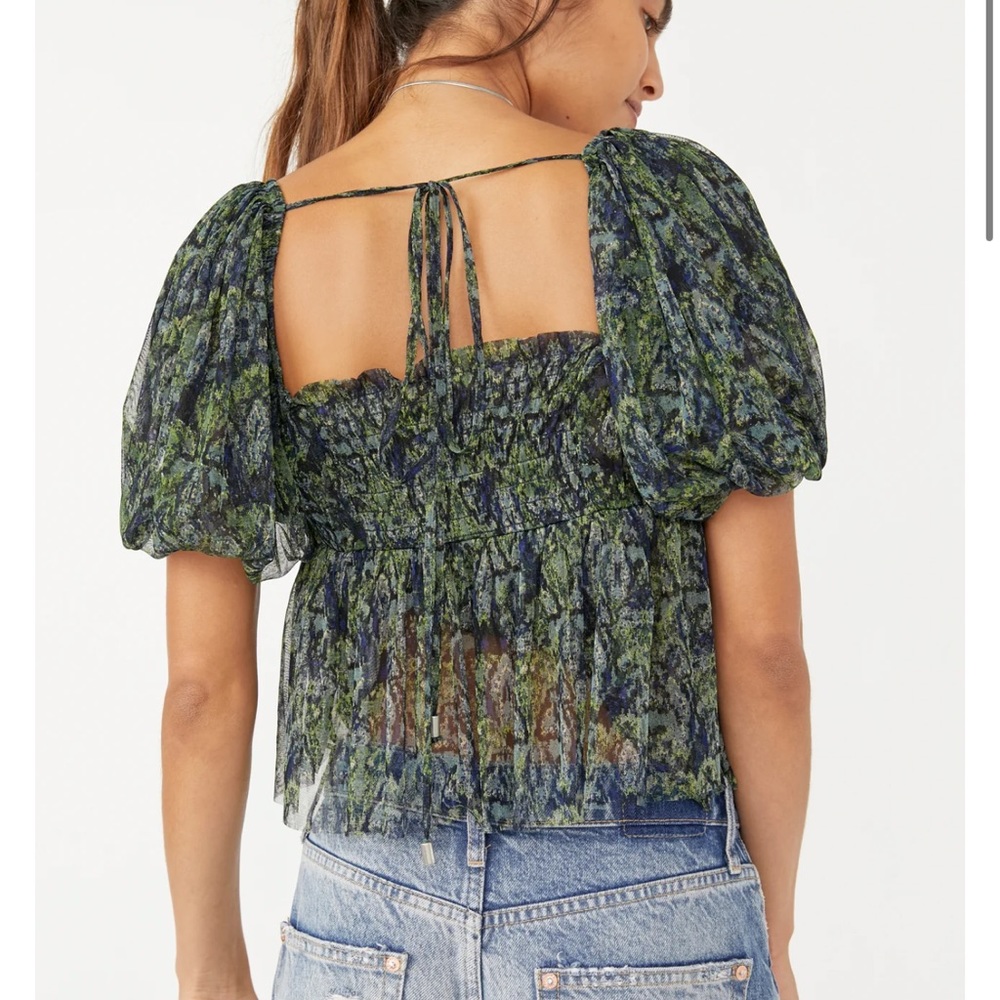 Free People Penelope Tee, Deep Sea Combo Size Small